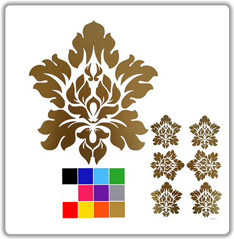 Damask Wall Stickers - Pimpernel Damask Coasters - Set Of 6 (500x500), Png Download