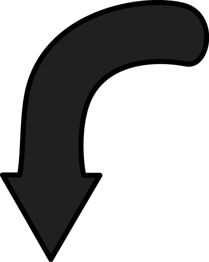 Black Curved Arrow Png Download - Publishing (431x539), Png Download