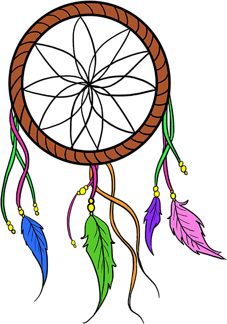 How To Draw A Dream Catcher Really Easy Drawing Tutorial - Simple Dream Catcher Drawing (680x678), Png Download