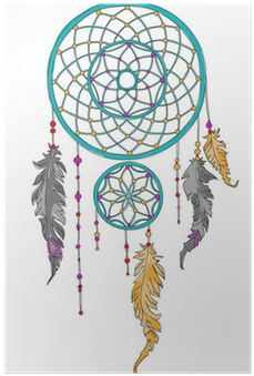 Vector Hand Drawn Dreamcatcher, Dream Catcher Poster - Dream Catcher Clipart Png (400x400), Png Download