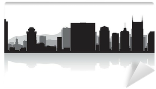 Nashville City Skyline Silhouette Wall Mural • Pixers® - Nashville Skyline Black And White (400x400), Png Download