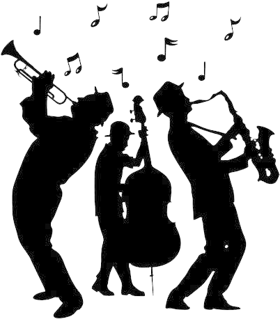 Jazz Band Silhouette Png - Jazz Band Silhouette (736x520), Png Download