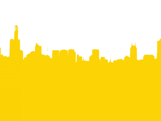 Cityscape Clipart Miami Skyline - Black And Yellow Skyline (640x480), Png Download