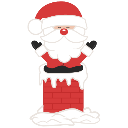 Santa In Chimney Svg Scrapbook Cut File Cute Clipart - Santa In The Chimney Clipart (432x432), Png Download