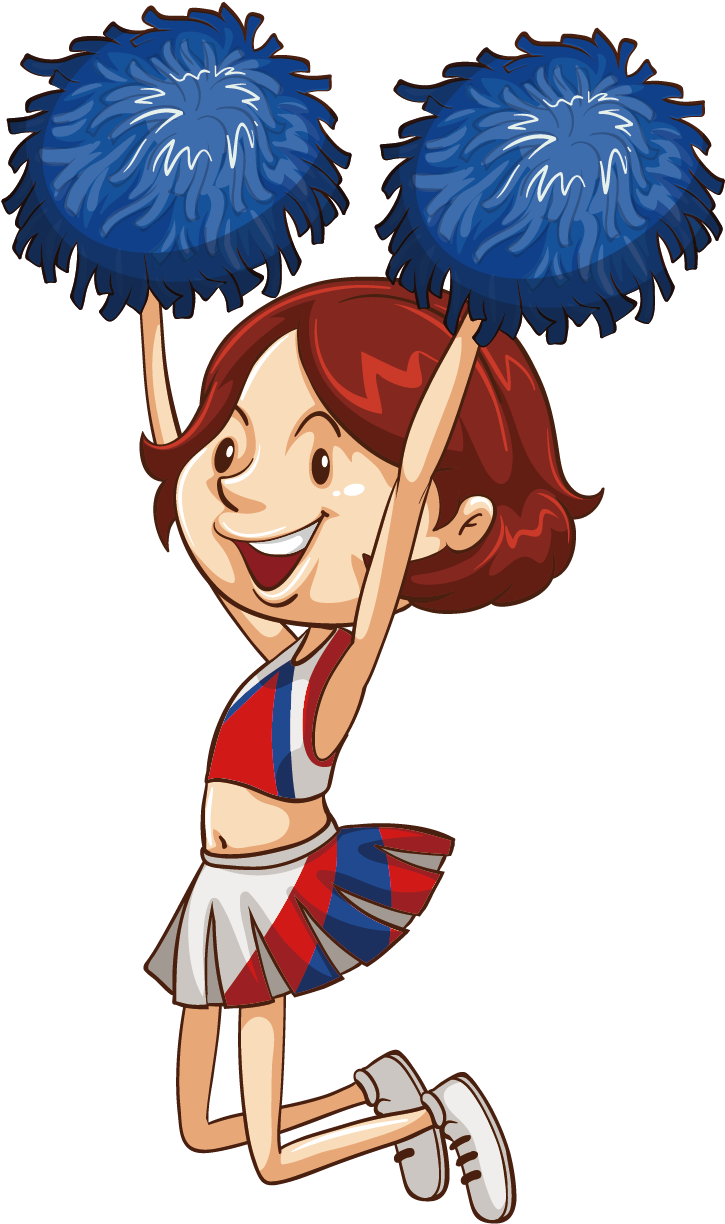 Cheerleader Clipart Split - Cheerleaders Cartoon (1500x1500), Png Download