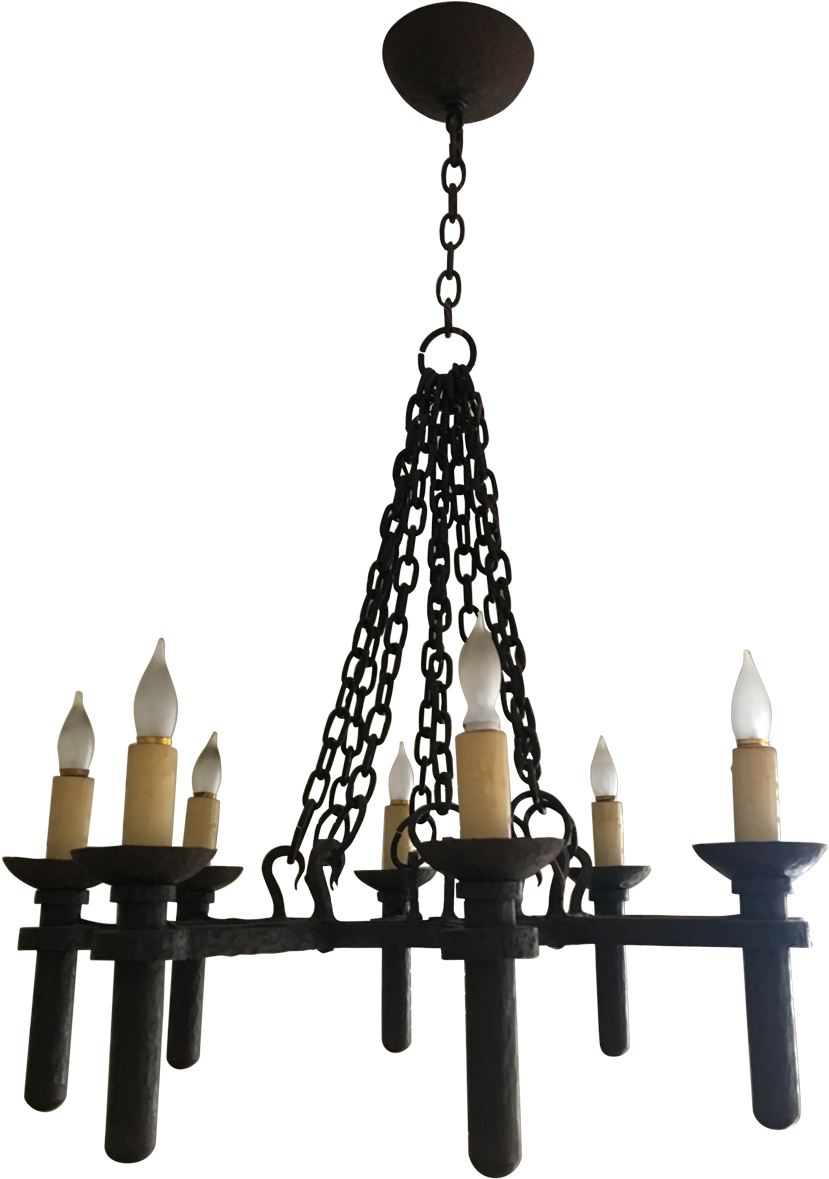 Traditional Iron Eight-arm Chandelier - Chandelier (1200x1200), Png Download