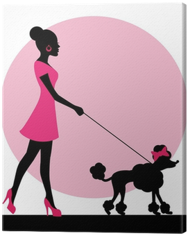 Silueta De Mujeres Con Perros (400x400), Png Download