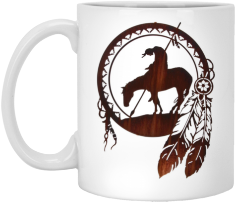Warrior Dreamcatcher Native American Designs Mug - Native American Warriors Shield (480x480), Png Download