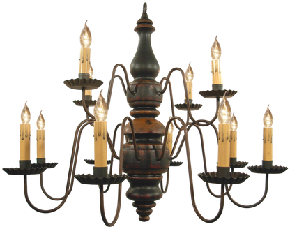 Charleston Chandelier Black Crackle Over Barn Red With - Katie's Handcrafted Lighting Khl-104 Katie's Charleston (500x385), Png Download