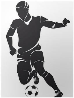 Vector Football Player Silhouette With Ball Isolated - False Soccer Wall Decal Vinyl Wall Sticker Sport Sticker (400x400), Png Download