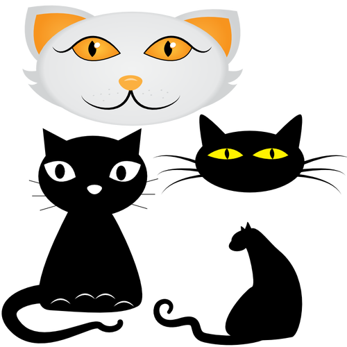 Black Cat Silhouette Clipart - Custom Cats Shower Curtain (500x500), Png Download