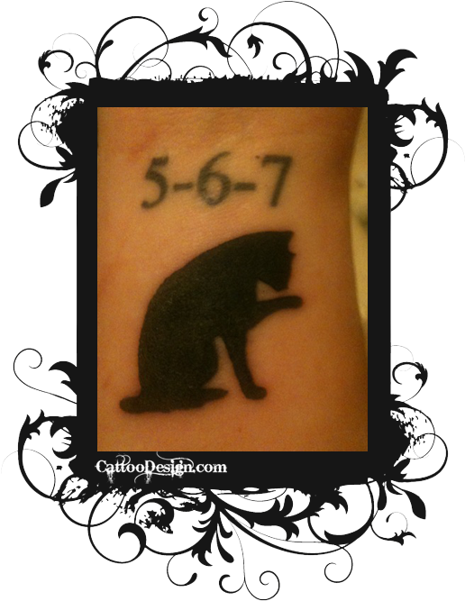 Black Cat Tattoo - Black Panther Cub Tattoo (515x690), Png Download