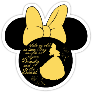 Minnie Silhouette Png Mickey And Minnie Mouse Silhouette - Diy Belle Shirt (375x360), Png Download