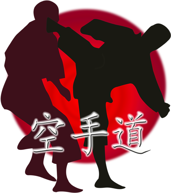 Click And Drag To Re-position The Image, If Desired - Zazzle Silhouette Of Karate Fight, Red Circle Background. (600x678), Png Download