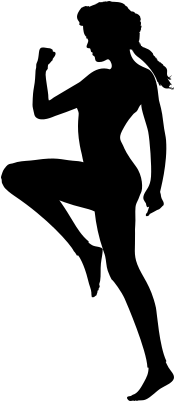 Touch Typing And Karate Are Physical Activities - Silueta De Mujer Haciendo Ejercicio (373x400), Png Download