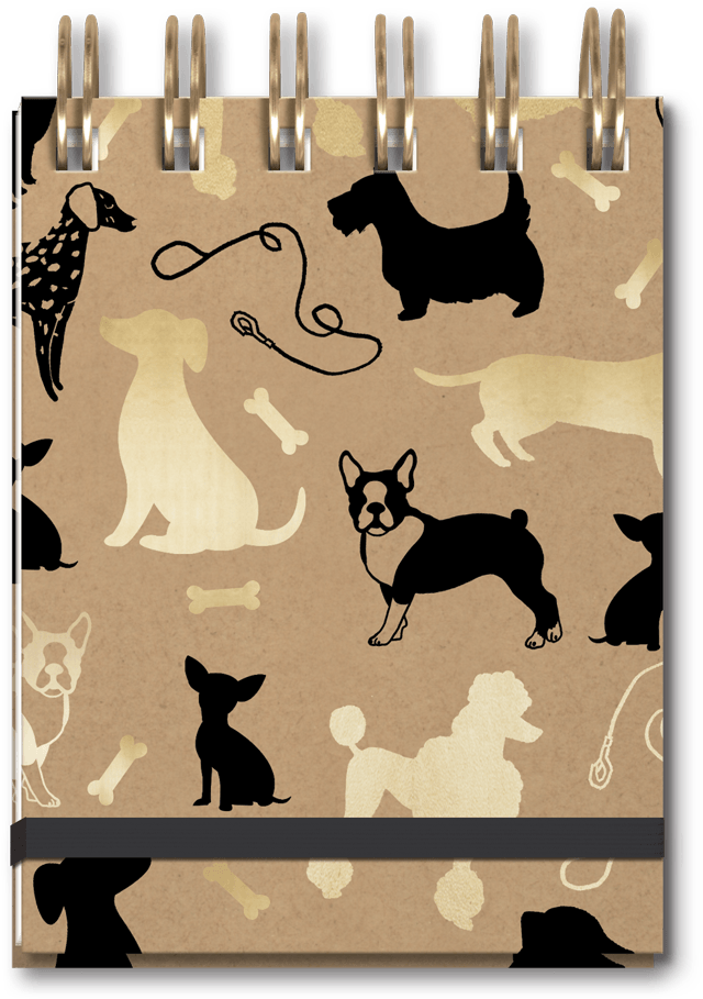 Dog Silhouettes Spiral Note Pad - Dog (1200x1200), Png Download