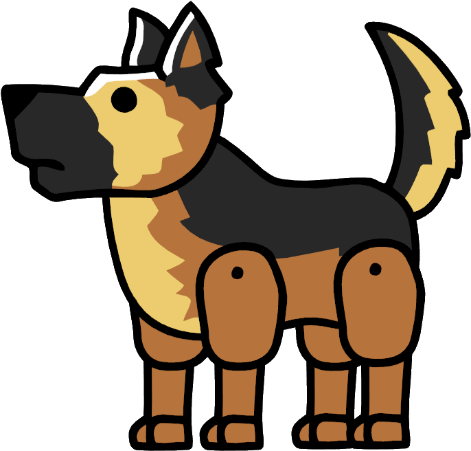 German Shepherd - Scribblenauts Remix All Animals (697x667), Png Download