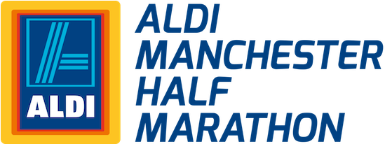 Aldi Manchester Half Marathon Logo - Manchester Half Marathon 2018 (600x205), Png Download