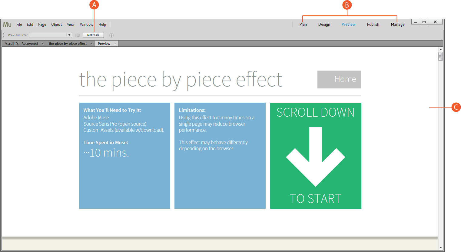 Preview Mode In Adobe Muse - Adobe Muse (1522x832), Png Download