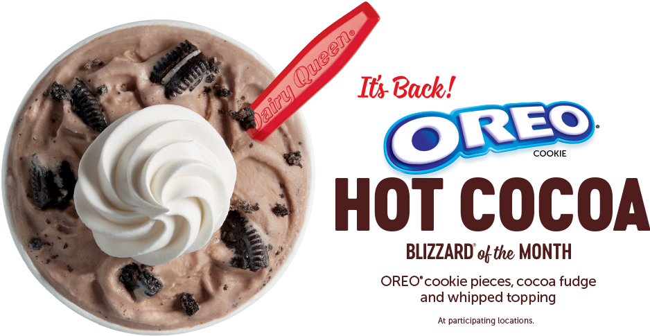 Oreo Cookie Pieces, Its Back Oreo Cookie Hot Cocoa - Dq Hot Cocoa Blizzard (960x630), Png Download