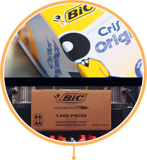 Box Of 1000 Bic Pens - C/50 Boligrafo Bic Cristal Rojo (471x515), Png Download