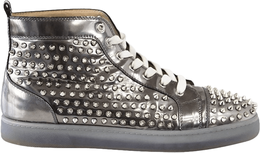 Christian Louboutin Louis Flat Calf Spikes 'silver' - Christian Louboutin Sneaker Louis Flat Antispecchio (850x501), Png Download