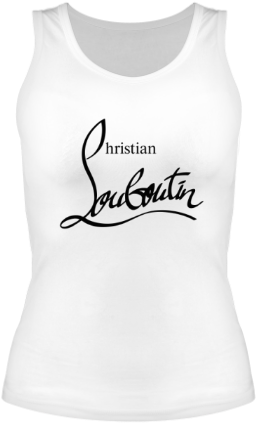 Женская Майка Борцовка Christian Louboutin Logo - Louboutin Vs Yves Saint Laurent (380x440), Png Download
