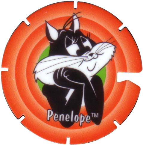 Tazos > Series 1 > 101 140 Looney Tunes Techno 120 - Penelope Looney Tunes (500x500), Png Download