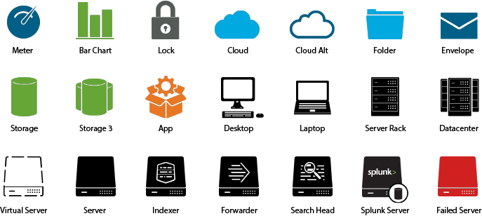 Splunk Custom Icon Library (687x308), Png Download