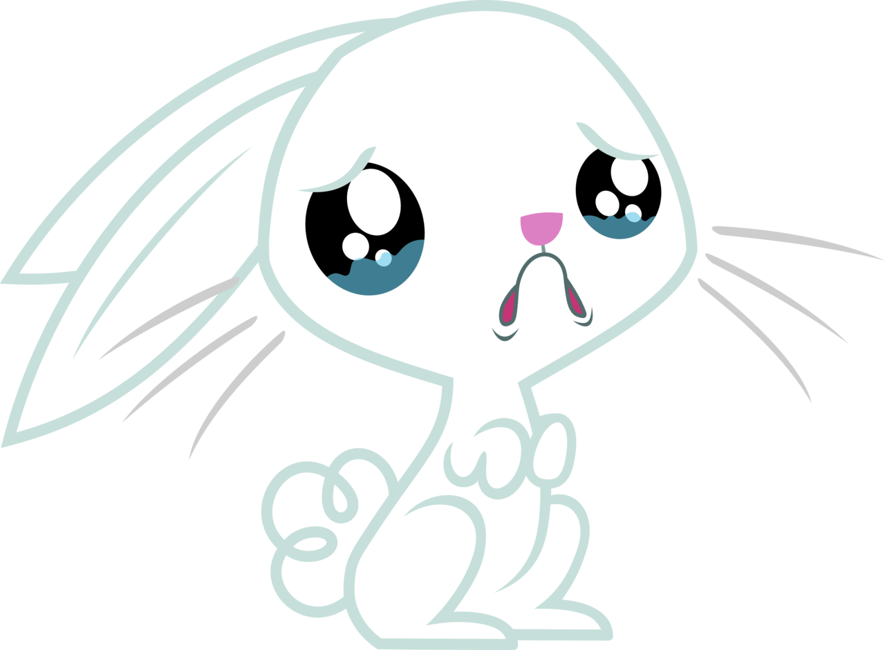 Download Transparent Drawn Bunny Sad - Crying Rabbit Cartoon - PNGkit