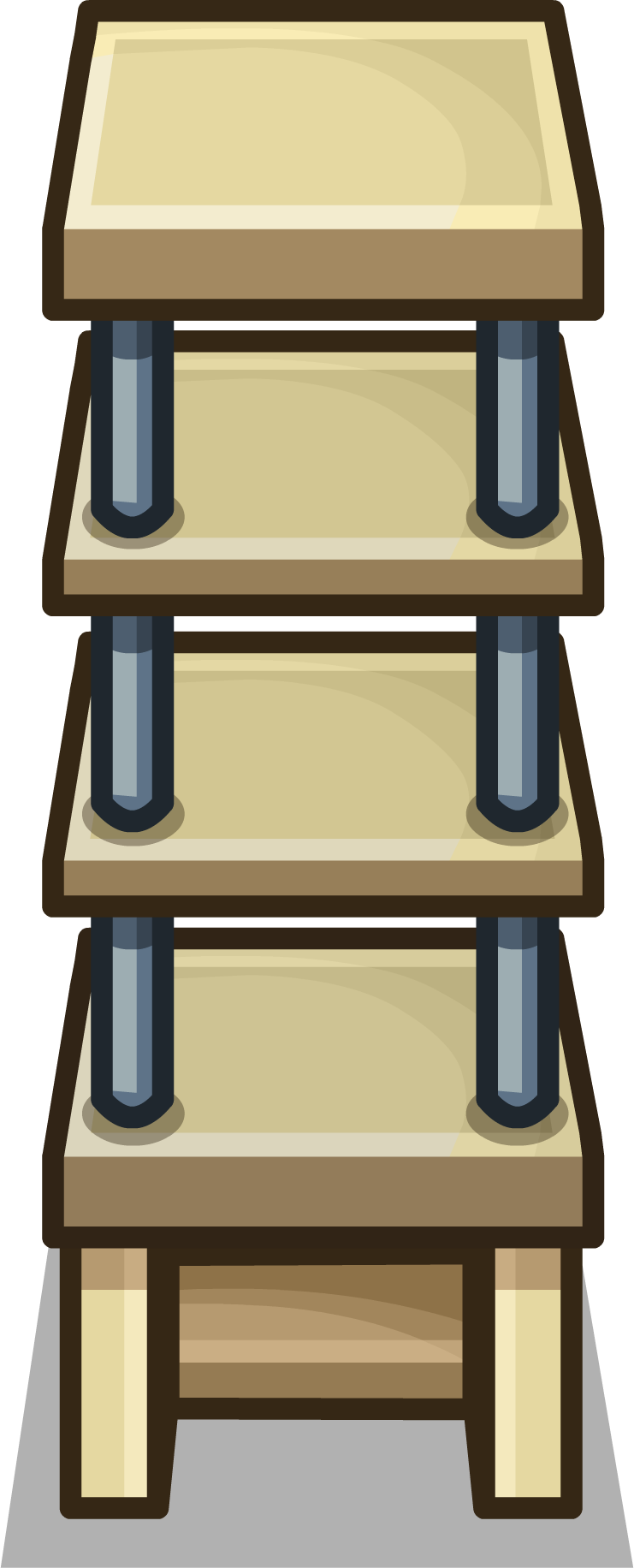 Wood Shelves Sprite 008 - Shelf (741x1832), Png Download