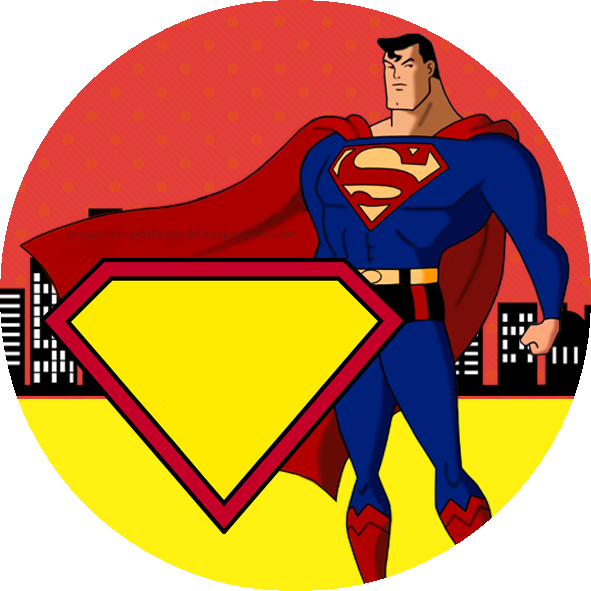 Molduras Para Convite Adesivo Multiuso Quadrado - Superman Cartoon (591x591), Png Download