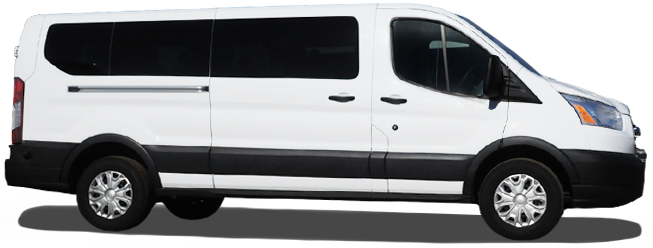 15 Passenger Transit Vans - Minivan (653x248), Png Download
