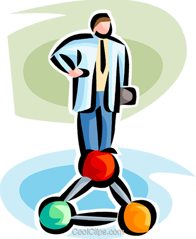 Doctor Standing On A Molecule Royalty Free Vector Clip - Illustration (395x480), Png Download