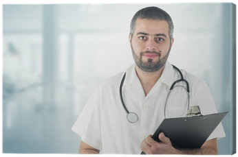 Doctor Standing At The Hospital Holding A Clipboard - Physician (400x400), Png Download