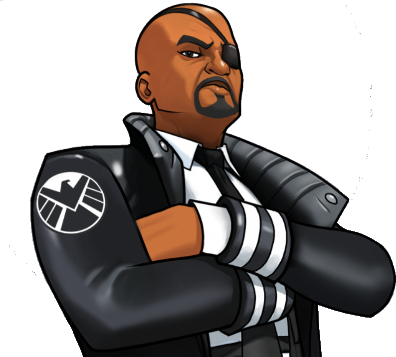 Nicholas Fury From Marvel Avengers Academy 002 - Earth (807x715), Png Download