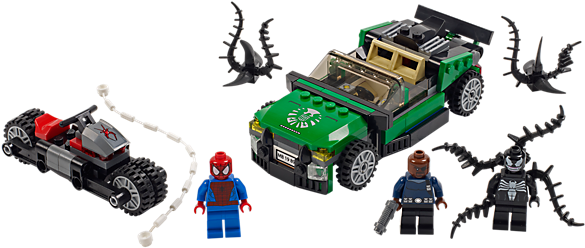 Sammy Jackson As Nick Fury On This 16th Day Of The - Lego Spider Cycle Chase (600x450), Png Download