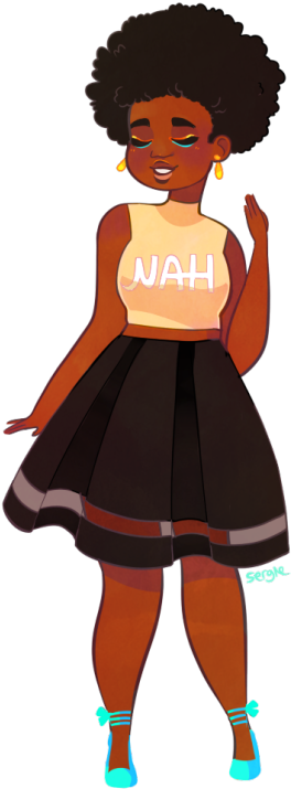 Download Transparent A Cute Girl W/ An Afro, Requested By Anon