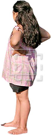 Little Girl In A Pink Dress - Dress (450x450), Png Download