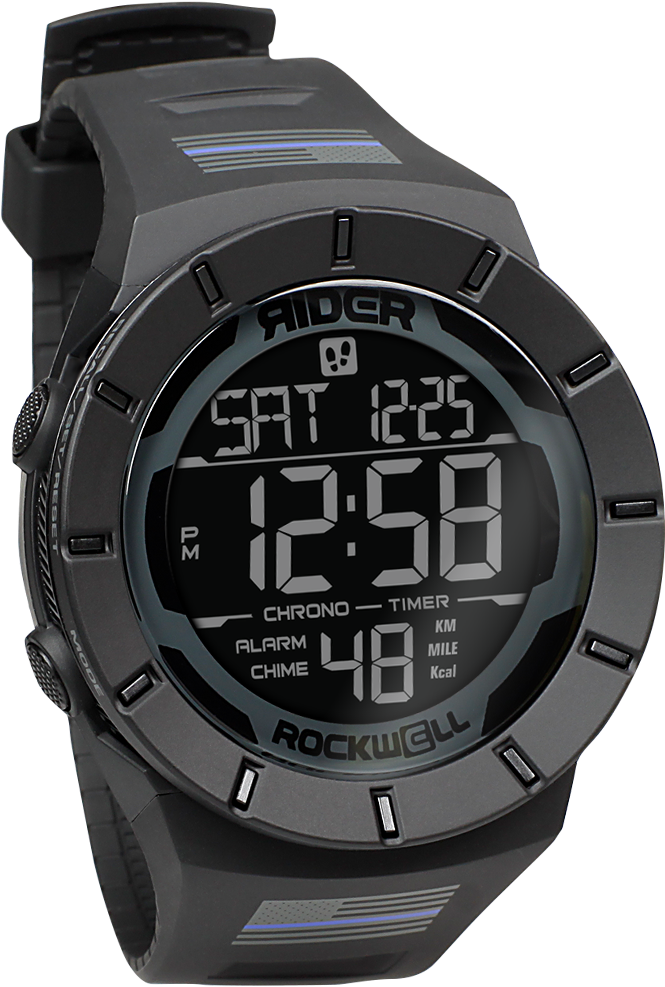 Coliseum Fit™ - Rockwell Watch Coliseum Thin Blue Line Blue Dial W/pedometer (835x1026), Png Download