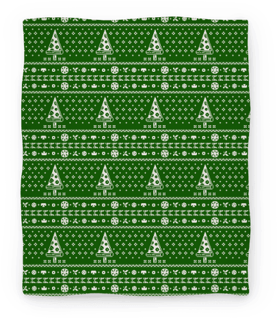 Ugly Pizza Christmas Pattern Blanket - Parallel (484x484), Png Download