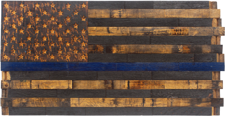 The First Responder Series - Custom Thin Blue Line Flag Wood (800x533), Png Download