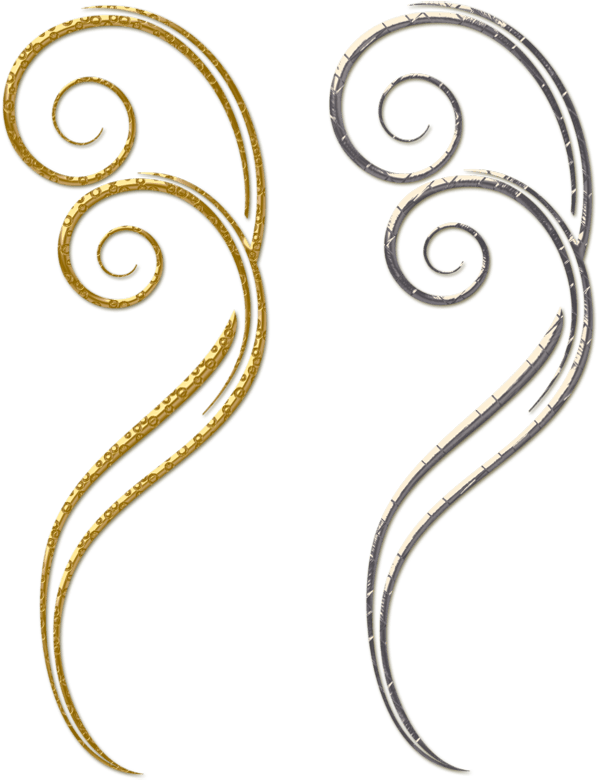 Gold - Silver And Gold Swirls (620x811), Png Download