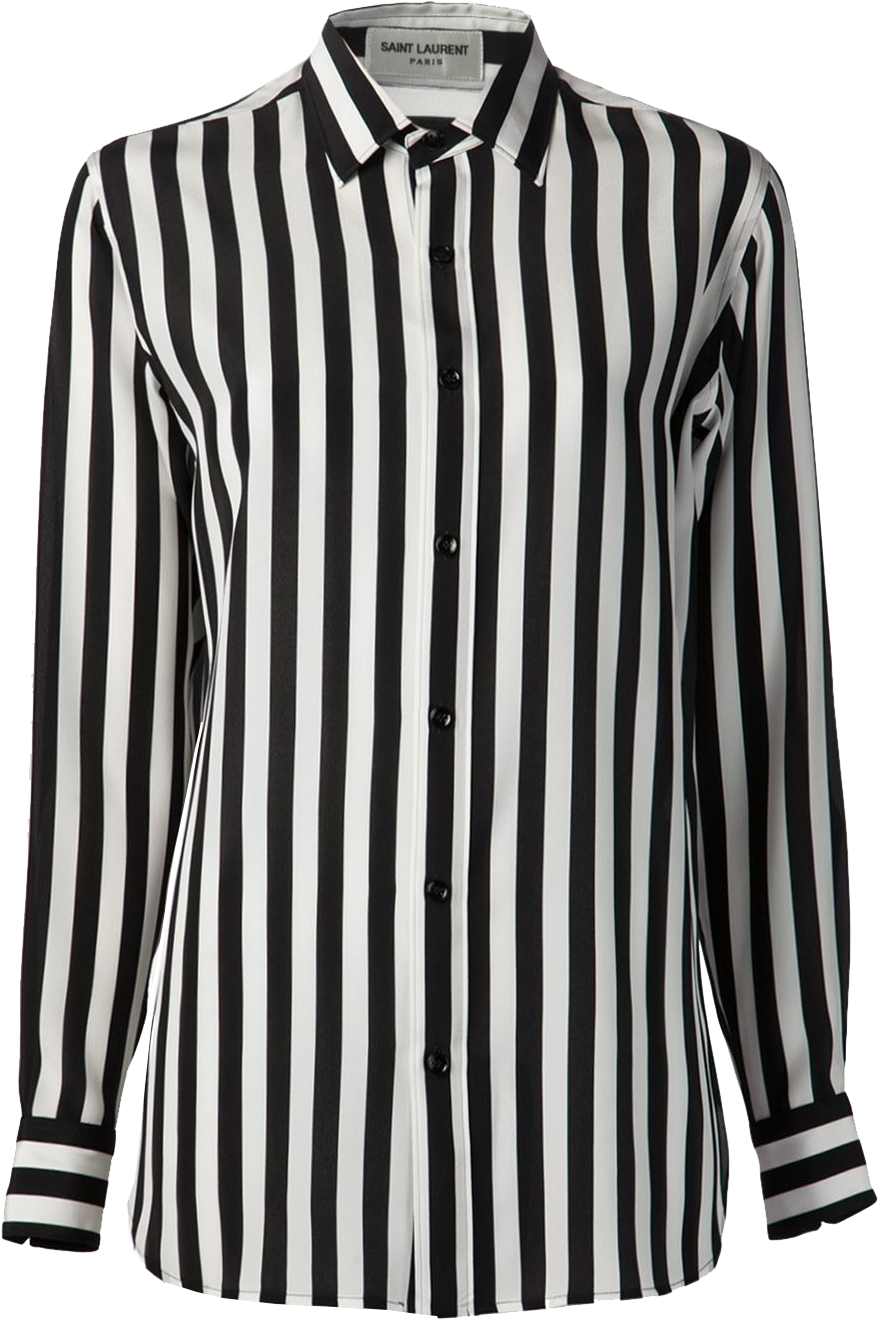 Black And White Silk Striped Shirt From Saint Laurent - Diamond Supply Co. Diamond Supply Co Transparent T-shirt (1000x1334), Png Download
