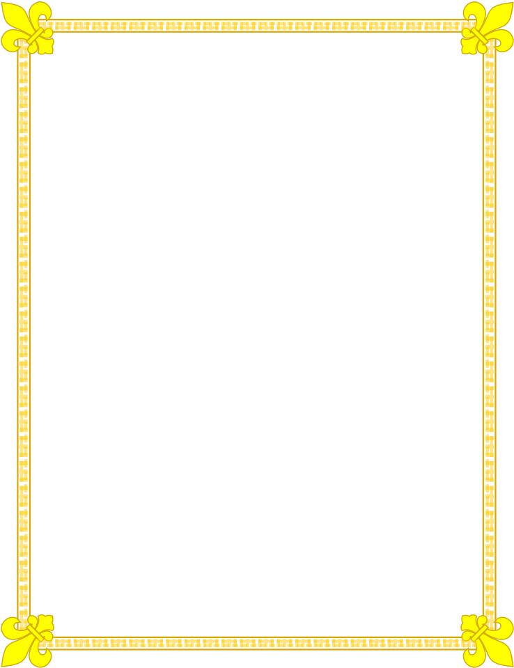 Fleur De Lis Gold And Yellow Border (765x990), Png Download