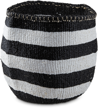 Laundry Hamper With Thick Black And White Stripes, - Hamper (750x1000), Png Download