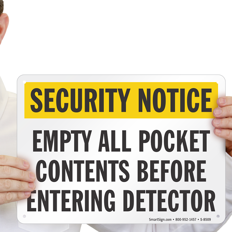 Empty All Pocket Contents Before Entering Detector - Mobile Phone Is Prohibited (800x800), Png Download