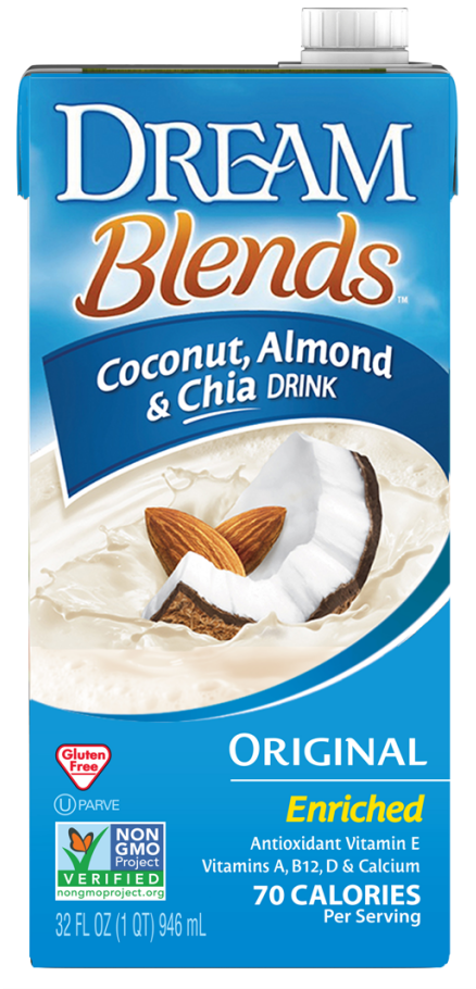 Original Coconut, Almond & Chia Drink - Dream Blends Coconut Almond & Chia Drink, Unsweetened (1024x1024), Png Download