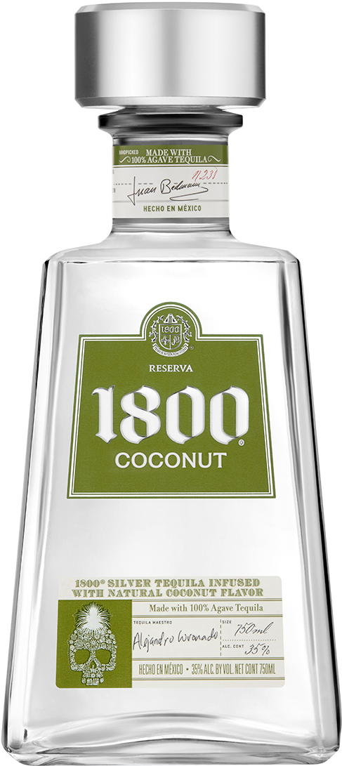 1800® Coconut - Tequila 1800 Silver (494x1090), Png Download