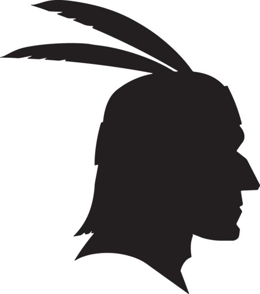 Silhouette Of Native American Head With Feathers - Native American Png (531x600), Png Download